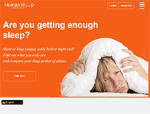 Tablet Screenshot of humansleepproject.org